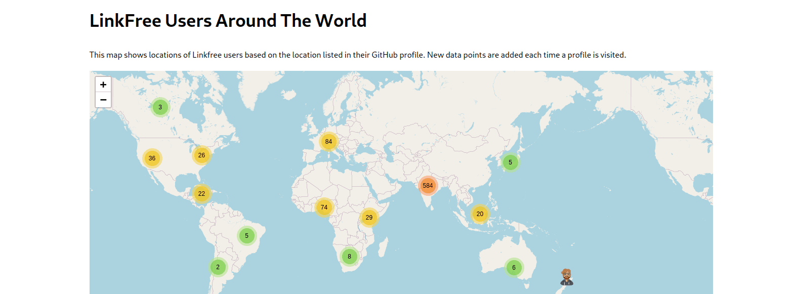 LinkFree screenshot of Map Page